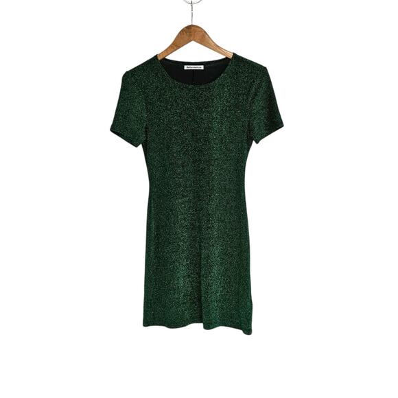 Reformation Dresses & Skirts - Reformation Amina Green Metallic Fleck Short Sleeve Mini Sheath Dress Medium